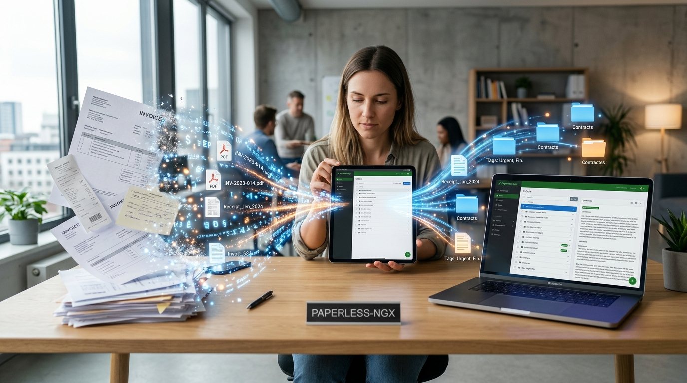מדריך Paperless-ngx ארגון מסמכים חשבוניות וסריקות ללא נייר עם OCR אוטומטי